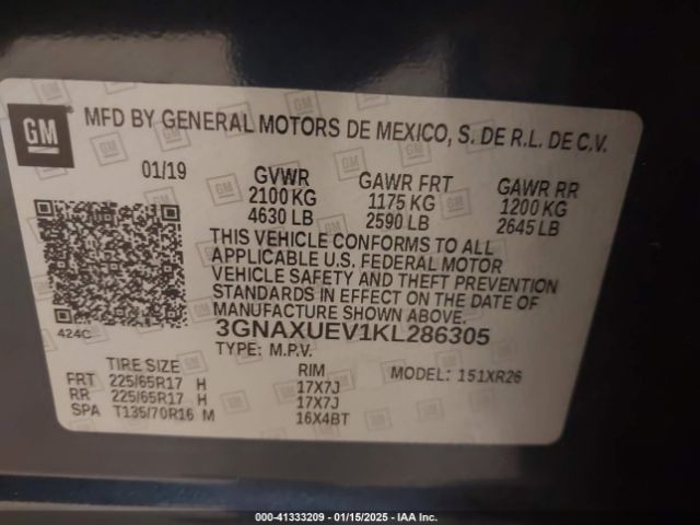 2019 CHEVROLET EQUINOX 3GNAXUEV1KL286305 Photo 8
