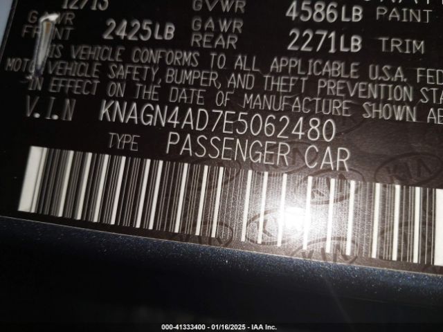 KNAGN4AD7E5062480 KIA OPTIMA HYBRID