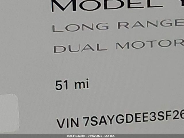 7SAYGDEE3SF268087 Tesla Model Y Long Range Dual Motor All-wheel Drive