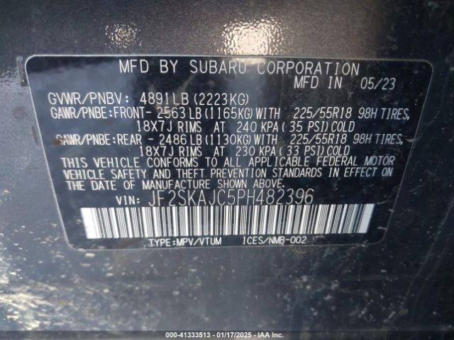 JF2SKAJC5PH482396 Subaru Forester Sport