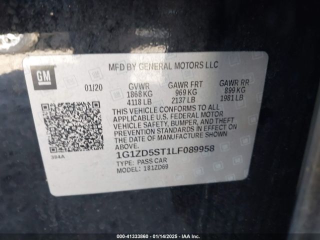 1G1ZD5ST1LF089958 Chevrolet Malibu Fwd Lt