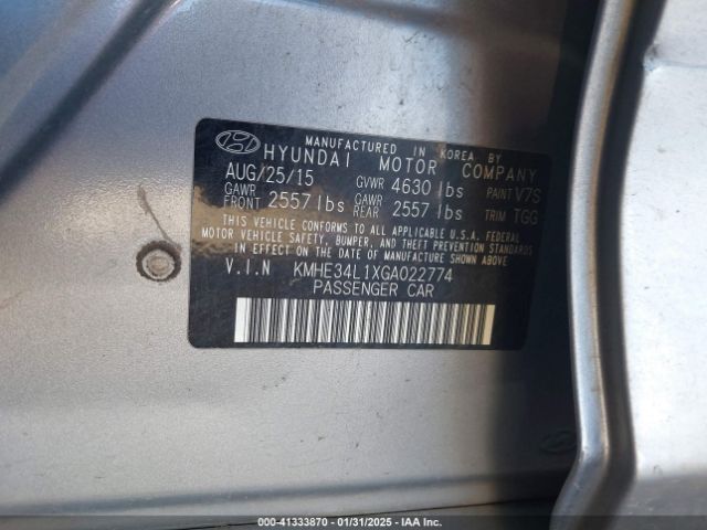 KMHE34L1XGA022774 Hyundai Sonata Hybrid Limited