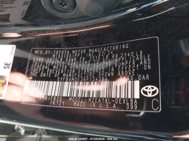 Toyota COROLLA LE 2024 5YFB4MDE3RP134384 Image 9