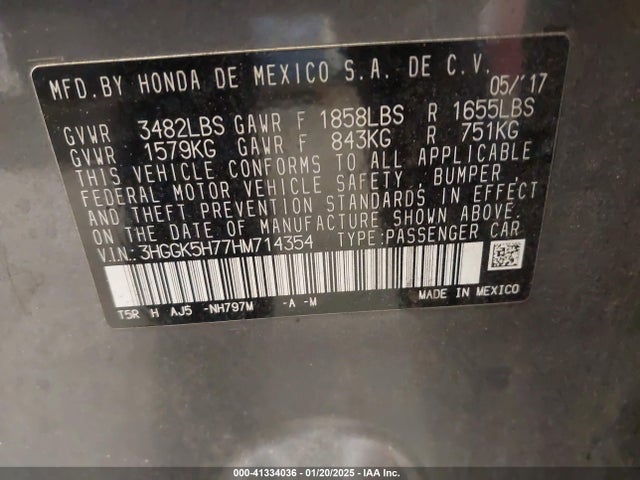 Honda FIT EX 2017 3HGGK5H77HM714354 Image 9
