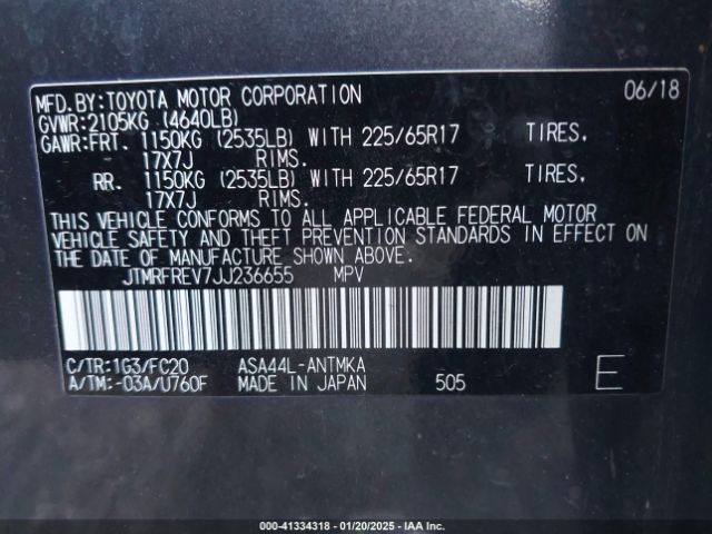 JTMRFREV7JJ236655 Toyota Rav4 Adventure/xle