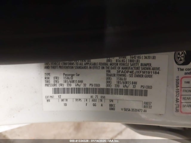 Ford FIESTA SE 2015 3FADP4EJXFM191184 Image 9