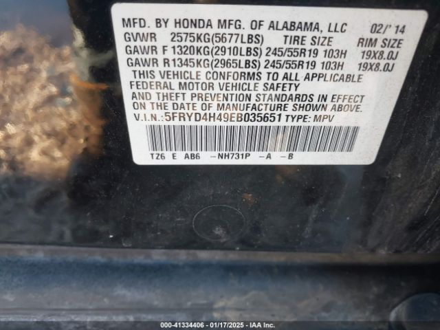 5FRYD4H49EB035651 Acura Mdx Technology Package