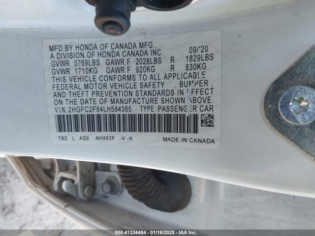 2HGFC2F84LH584365 Honda Civic Sport