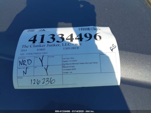 1FM5K7F86EGC12823 Ford Explorer Limited