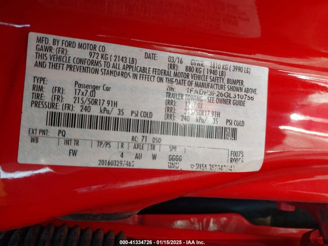 Ford Focus 2016 1FADP3F26GL310756 Image 21