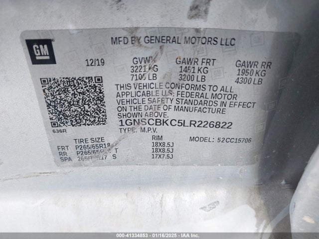 Chevrolet Tahoe 2wd Lt 2020 1GNSCBKC5LR226822 Image 9