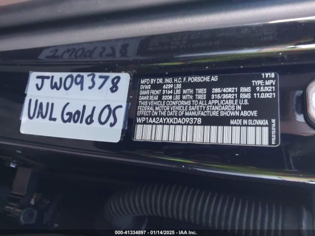WP1AA2AYXKDA09378 Porsche Cayenne