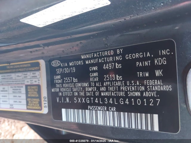 5XXGT4L34LG410127 KIA Optima Lx