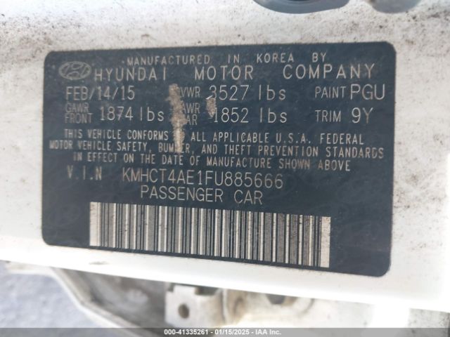 KMHCT4AE1FU885666 Hyundai ACCENT GLS