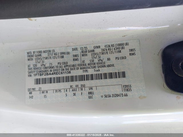 Ford F-250 Xl 2024 1FTBF2BA4REC61138 Image 9