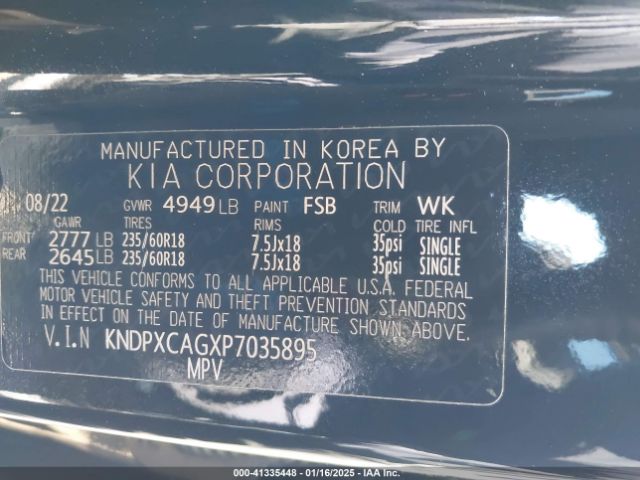 KNDPXCAGXP7035895 KIA Sportage Hybrid Sx-prestige