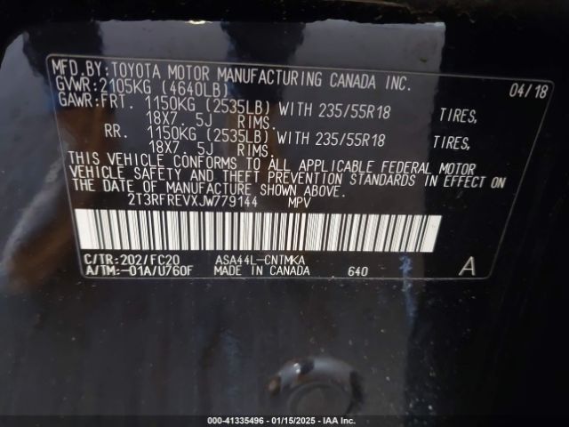 2T3RFREVXJW779144 Toyota Rav4 Adventure/xle
