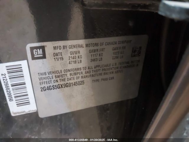 2G4GS5GX9G9145025 Buick Regal Turbo Premium Ii