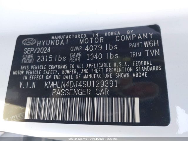 KMHLN4DJ4SU129391 Hyundai Elantra Hybrid Limited
