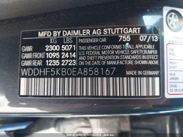 WDDHF5KB0EA858167 Mercedes-Benz E 350