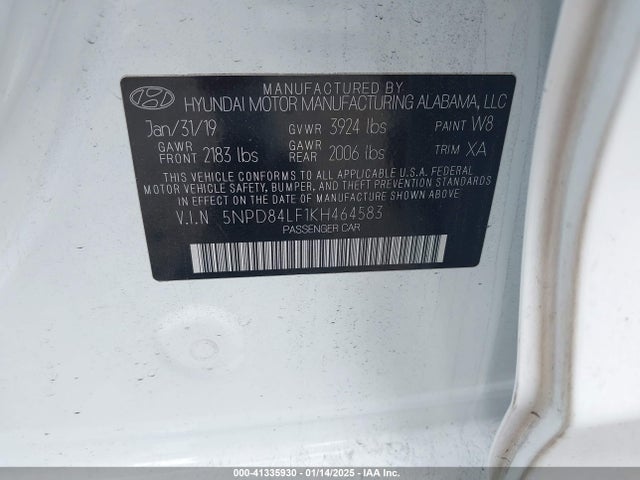 Hyundai ELANTRA SEL 2019 5NPD84LF1KH464583 Image 9