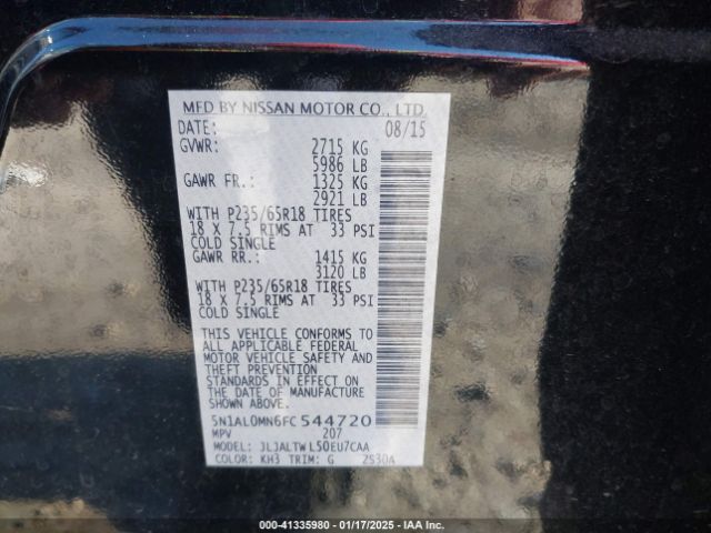 5N1AL0MN6FC544720 Infiniti QX60