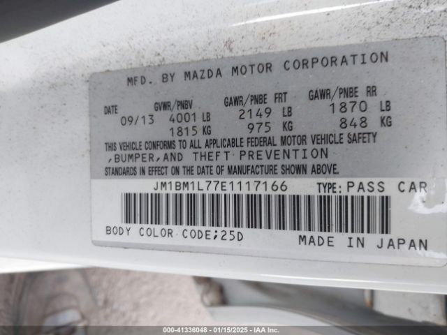 JM1BM1L77E1117166 Mazda MAZDA3
