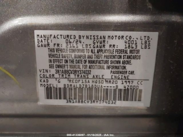 3N1AB8CV3RY374032 Nissan Sentra Sv Xtronic Cvt