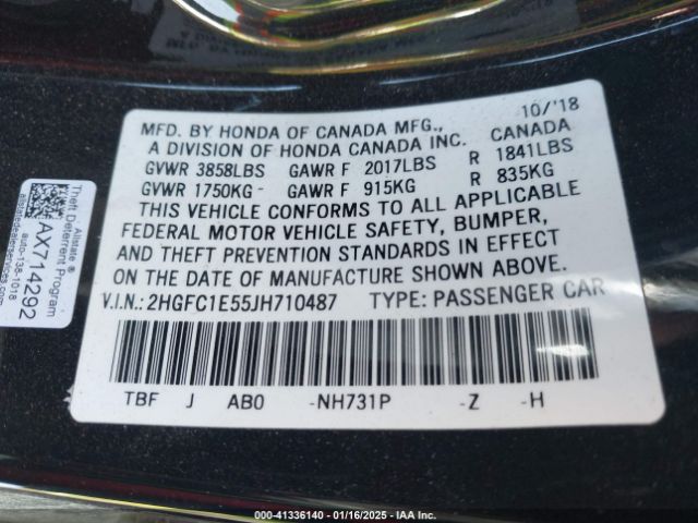 2HGFC1E55JH710487 Honda CIVIC SI