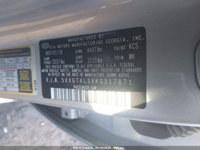5XXGT4L3XKG317871 KIA Optima Lx
