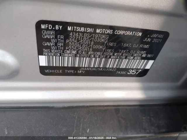 2021 MITSUBISHI OUTLANDER SPORT JA4ARUAU1MU030622 Photo 8