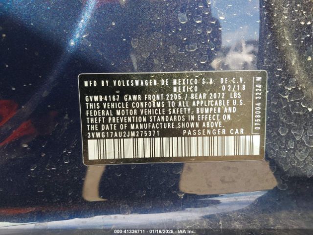 3VWG17AU2JM275371 Volkswagen Golf Tsi S/tsi Se