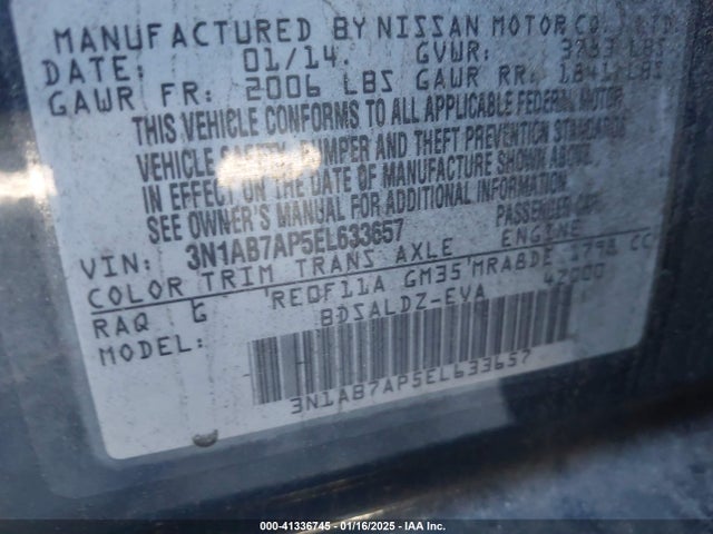 Nissan SENTRA SV 2014 3N1AB7AP5EL633657 Image 9