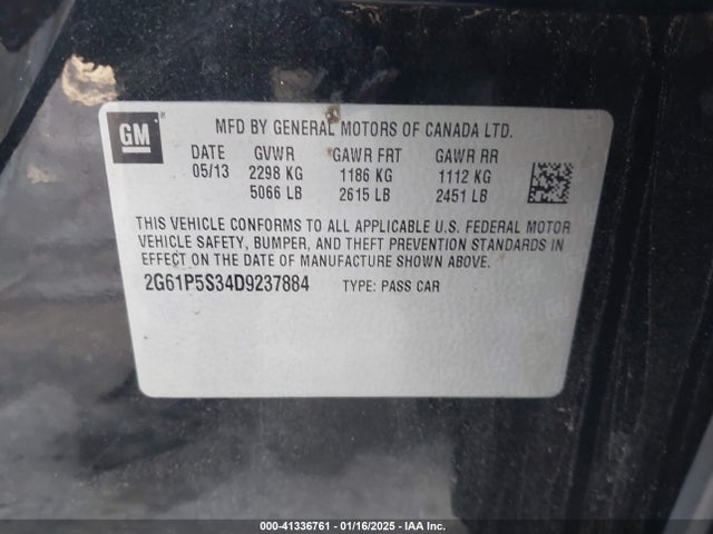 2013 CADILLAC XTS 2G61P5S34D9237884 Photo 8