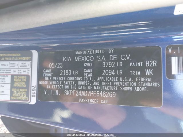 3KPF24AD7PE648269 KIA Forte Lxs