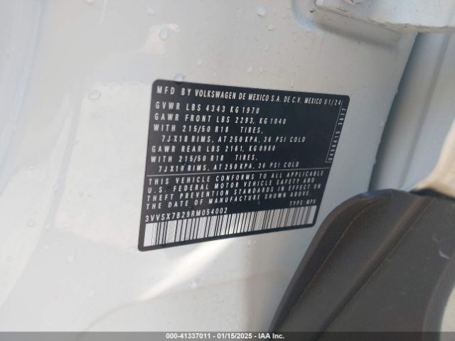 3VVSX7B29RM054002 Volkswagen Taos 1.5t Se