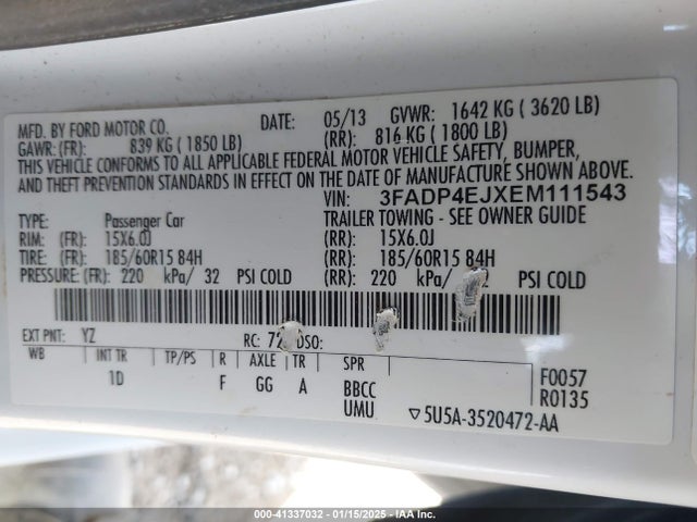 Ford FIESTA SE 2014 3FADP4EJXEM111543 Image 9