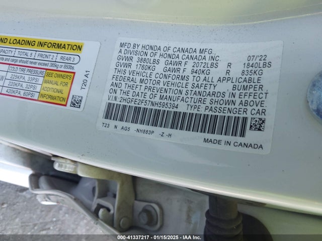 Honda Civic Sport 2022 2HGFE2F57NH595394 Image 9