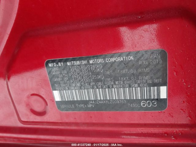 2020 MITSUBISHI OUTLANDER JA4JZ4AX8LZ009763 Photo 8