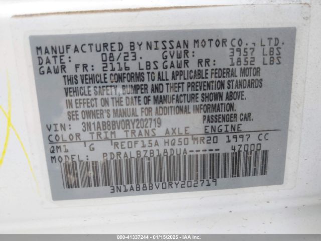 3N1AB8BV0RY202719 Nissan Sentra S Xtronic Cvt