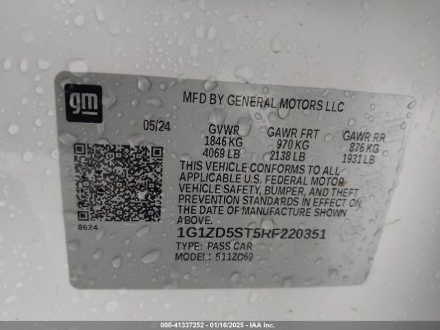 1G1ZD5ST5RF220351 Chevrolet Malibu Fwd 1lt