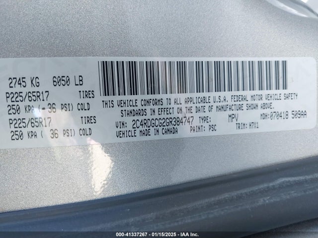 Dodge Grand Caravan Sxt 2016 2C4RDGCG2GR384747 Image 9