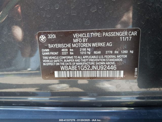 2018 BMW 320I WBA8E1G52JNU92446 Photo 8