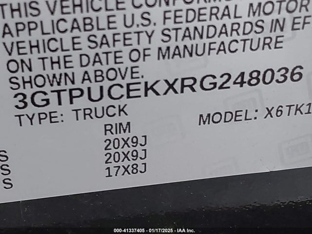 GMC l3b 2024 3GTPUCEKXRG248036 Image 9