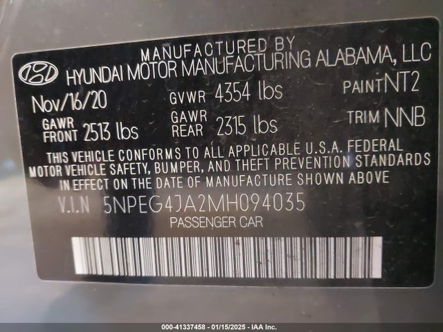 Hyundai SONATA SE 2021 5NPEG4JA2MH094035 Image 9