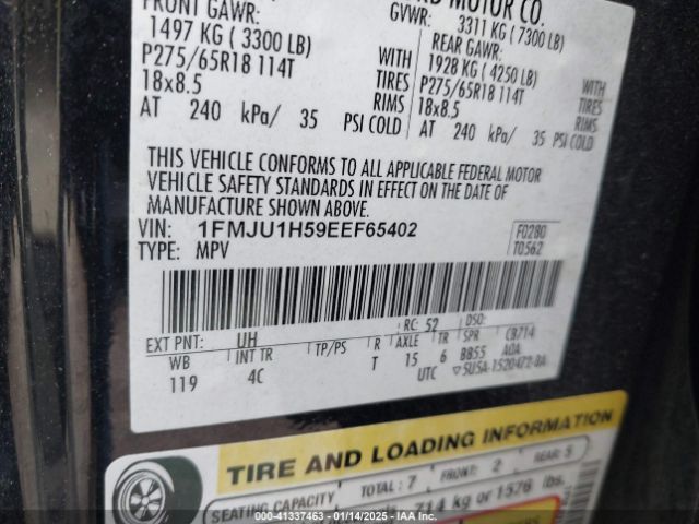1FMJU1H59EEF65402 Ford Expedition Xlt