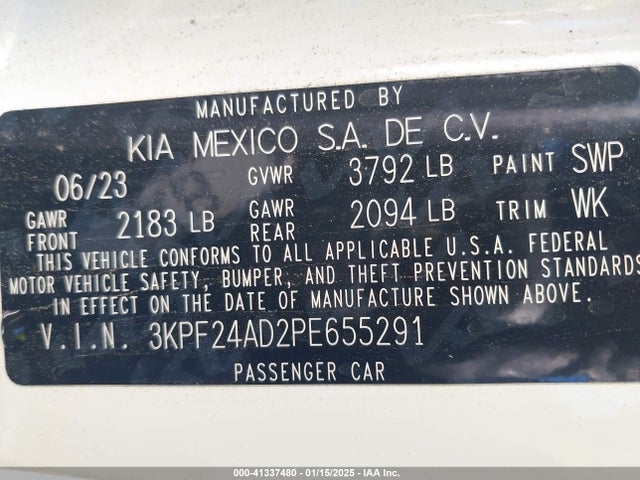 KIA Forte Lxs 2023 3KPF24AD2PE655291 Image 9