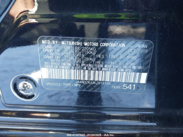 2019 MITSUBISHI OUTLANDER JA4AD2A33KZ018160 Photo 8