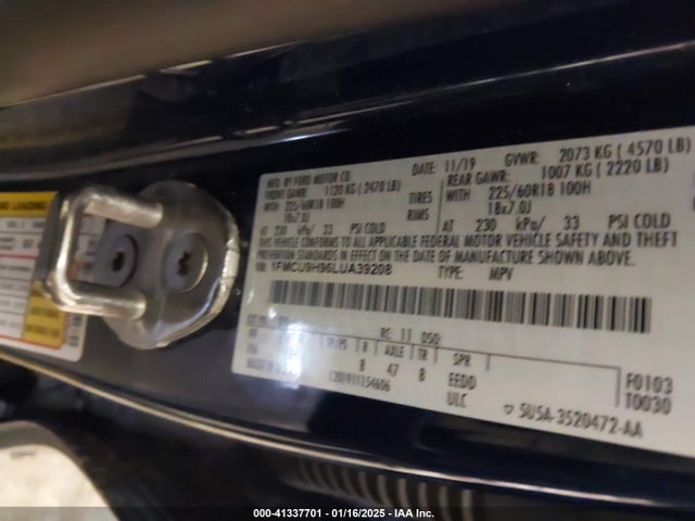 1FMCU9H96LUA39208 Ford ESCAPE SEL
