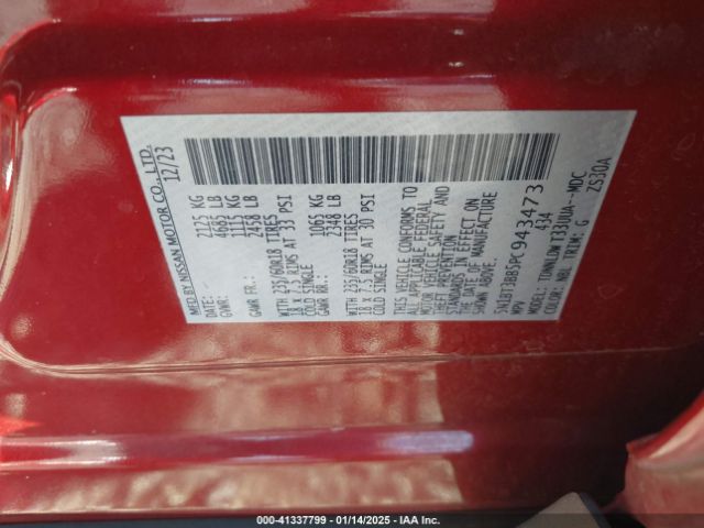 5N1BT3BB5PC943473 Nissan Rogue Sv Intelligent Awd
